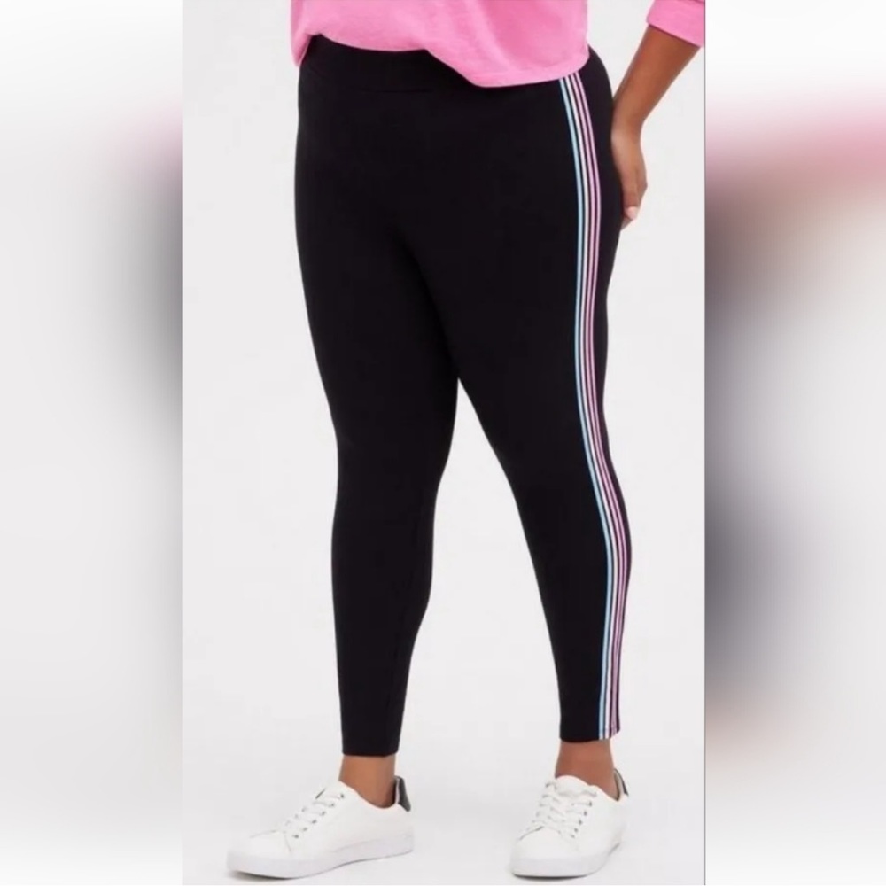 Torrid legging ankle high waisted multicolor side strips plus size 2X
